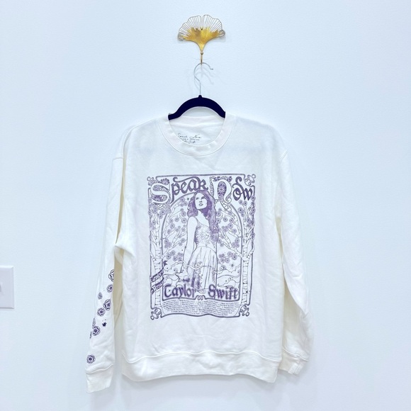 Taylor’s version Speak Now official merchandise crewneck white purple designs Lg - Picture 1 of 5
